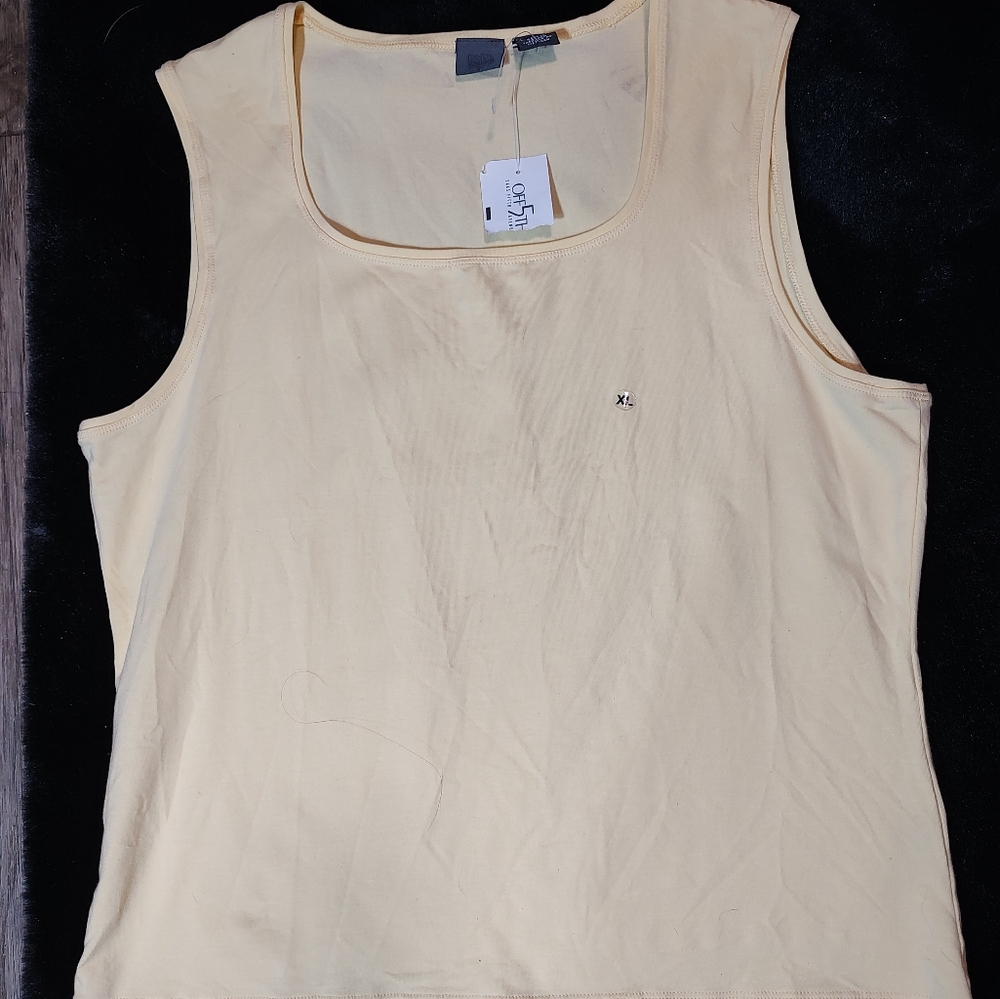 Folio Women's Cornflower Yellow Sleeveless Top Size XL New